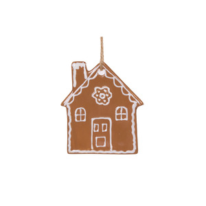 Christmas: CERAMIC GINGERBREAD HOUSE HANGING