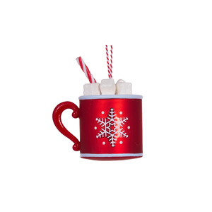 GLASS SNOWFLAKE MUG HANGING