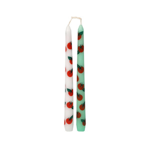 Candles 1: Tomato Taper Dinner Candles - 2 Pack