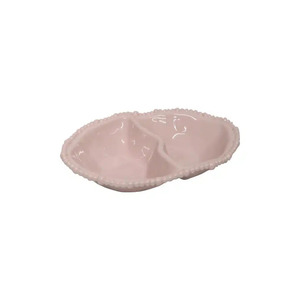 Melamine Pearl Double Serving Bowl - French Pink