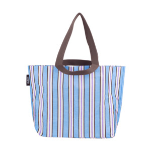 Shopper Tote Choc Blue Stripe