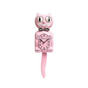 Wall Art: Kitchen Collection - Retro Pink Kit Cat Clock