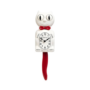 Wall Art: Candy Cane Red Kit Cat Clock