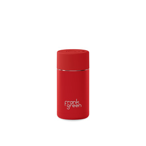 12oz Ceramic Reusable Cup - Atomic Red with Push Button