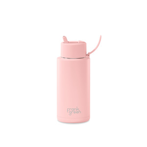 34oz Stainless Steel Ceramic Reusable Bottle Blushed with Straw Lid