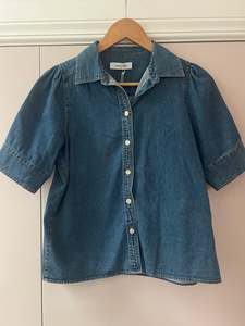 Tops: Allesandra S/S Denim Shirt