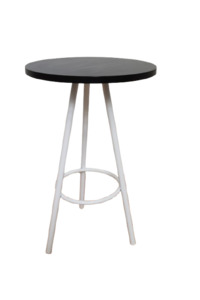 Products: Round Black/White Bar Leaner - Loula – Wedding & Event Hire