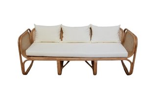 Rattan Sofa - Triple - Loula – Wedding & Event Hire
