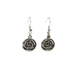 Earrings: Silver Koru Drop Earrings Medium
