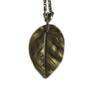 Necklaces: Antiqued Bronze Leaf Pendant Necklace