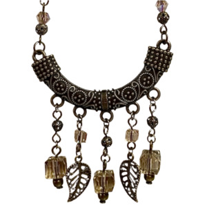 Antique Bronze Leaf Charm 5 Drop Pendant