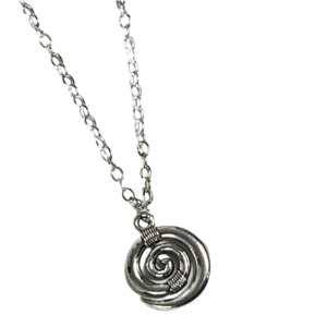 Silver Koru Drop Pendant Medium