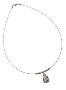 Necklaces: Double Heart Drop Tiger Tail Necklace