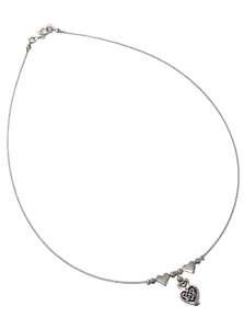 Necklaces: Double Heart Tiger Tail Necklace