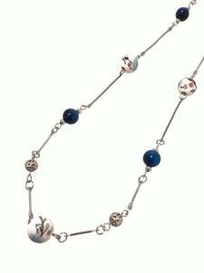 Necklaces: Ceramic Pearl Bead Silver Necklace
