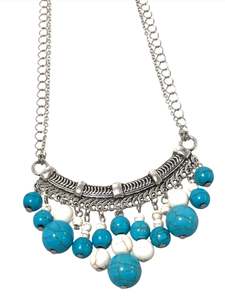 Antique Turquoise Multi Bead Drop Pendant