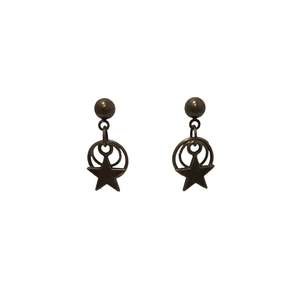 Bronze Double Hoop Star Earrings