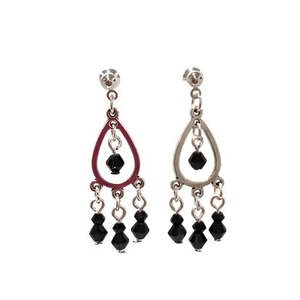 Silver Teardrop Bead Drop Earrings