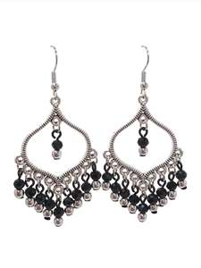 Winter Wonders: Ornate Chandelier Bead Drop Earrings