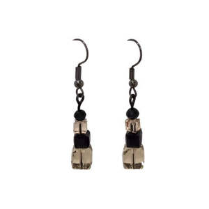 Winter Wonders: Two Tone 4 Bead Drop Earrings