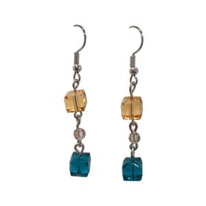 Winter Wonders: Long Square Bead Drop Earring