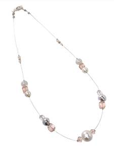 Eternal Pearls: Pearl Champagne Trio Bead Necklace