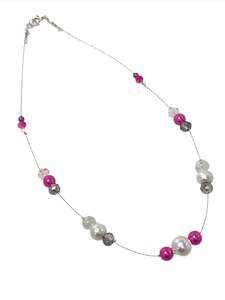 Eternal Pearls: Pearl Rondelle Bead Trio Necklace