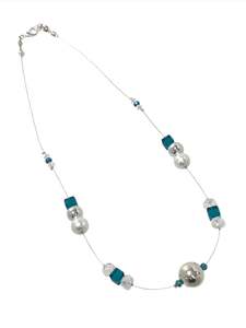 Pearl Glass Bead Trio Necklace