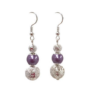 Eternal Pearls: Trio Filagree Bead Drop Earrings