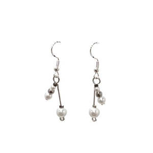 Eternal Pearls: Pearl Silver Double Drop Earring