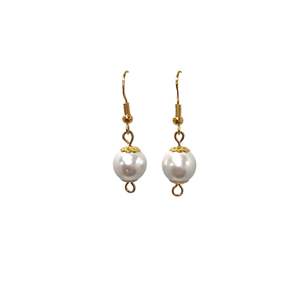 Eternal Pearls: Pearl Gold Bead Drop Earring
