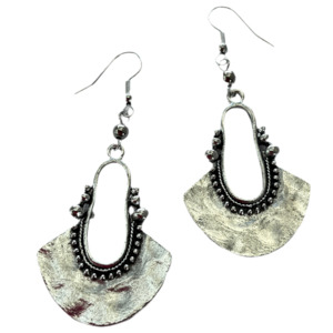 Shimmering Silver: Tibetan Filagree Drop Design Earrings