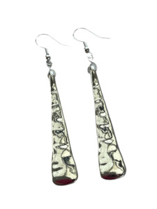 Shimmering Silver: Burnished Silver Long Drop Earring