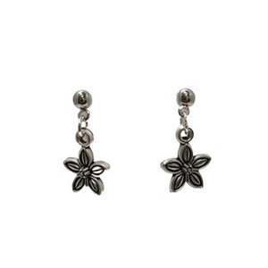 Shimmering Silver: Petit 5 Pointed Petal Flower Earrings