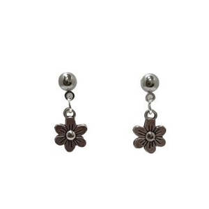 Shimmering Silver: Petit 6 Petal Flower Earrings
