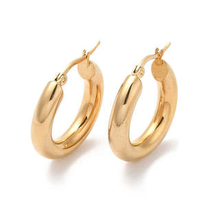 Golden Glow: 18K Gold Stainless Steel Hoop Earrings
