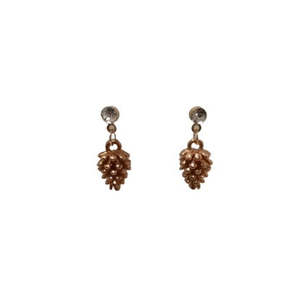 Radiant Sparkle: Diamante Stud Pinecone Drop Earrings