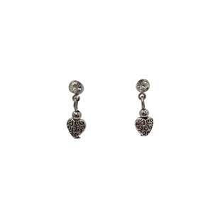 Diamante Heart Swirl Drop Earrings