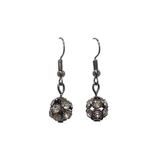 Radiant Sparkle: Rhinestone Ball Bead Drop Earring