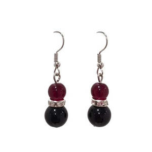Radiant Sparkle: Double Bead Rhinestone Drop Earring