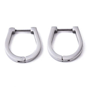 Huggies Stainless Steel Hoops: Stainless Steel Oval Huggie Hoop Earrings