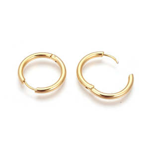 Huggies Stainless Steel Hoops: 18K Gold Stainless Steel Huggie Hoop Earrings