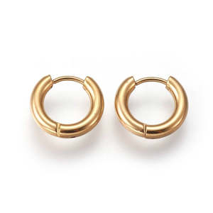 18K Gold Stainless Steel Huggie Hoop Earrings
