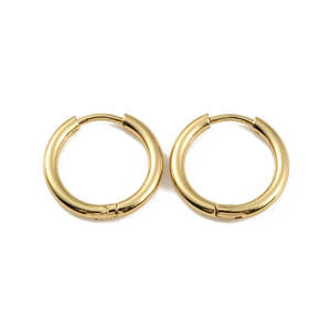 18K Gold Stainless Steel Huggie Hoop Earrings