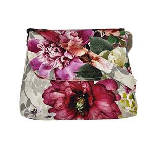 Handbags: Mini Flower Garden Brights Cotton Canvas Shoulder Bag – Handmade NZ