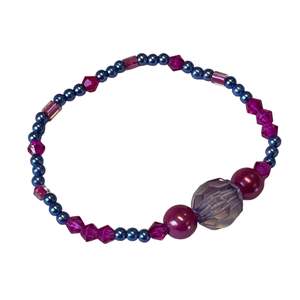 Bracelet Multi Tone Pink and Purple Beads