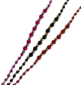 Bracelet Glass, Bicone and metallic Beads