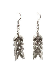 Spring Collection: Silver Stacked Flower Drop Earrings