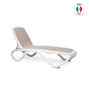 Sun Lounger Taupe/white Without Arms