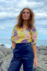 Tops: Helena Top - Yellow Linen